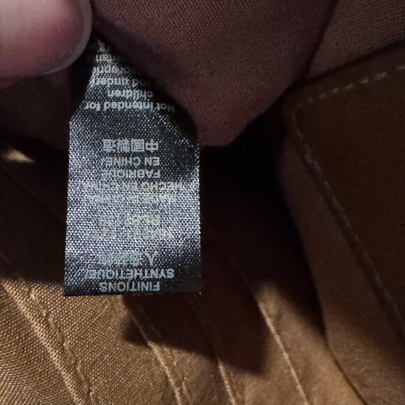 Relic by Fossil Crossbody Purse Brown Pink Blue Floral Canvas Slim Zip Top Boho - Picture 7 of 7